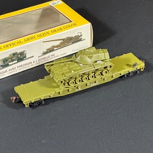 Model Power #99160 - HO Scale - 50' Flat Car with M47 Tank - US Army - NOS - Picture 1 of 8
