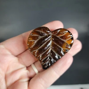 Peso de papel vintage de hoja de vidrio ámbar otoño otoño - Imagen 1 de 3