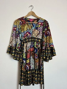 Betsey Johnson Größe 4 Bambi Kleid Glockenärmel Animal Print - Bild 1 von 11