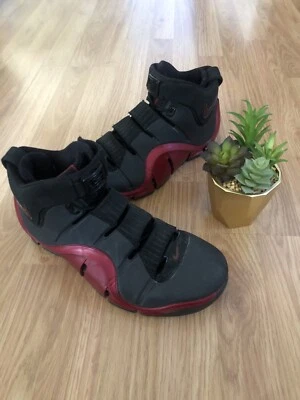 NIKE ZOOM LeBron 4 IV Black Varsity Crimson Red 314647-002 Mens Size 9 - Image 1 of 4