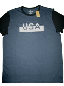American Eagle Outfitters T-Shirt Men's L Blue Contrast Short Sleeve USA NWT - Picture 1 of 2