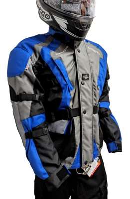 *HALBER PREIS* SPADA HERREN TEXTIL WASSERDICHT MOTORRADJACKE BLAU GRÖSSE 40 CYN