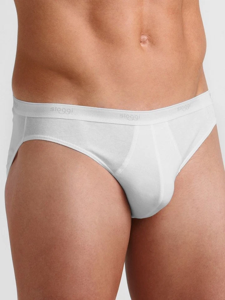 Set 6 Slip Sloggi Basic Mini Uomo Bianco dalla taglia 3 alla taglia 8 - Immagine 1 di 1