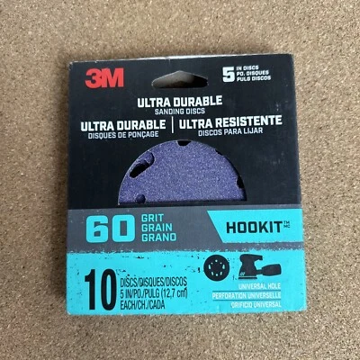 3M Ultra Duradero 5 pulgadas Disco de lijado de gancho y bucle de cerámica 60 granos 10 piezas Foto 1 de 4