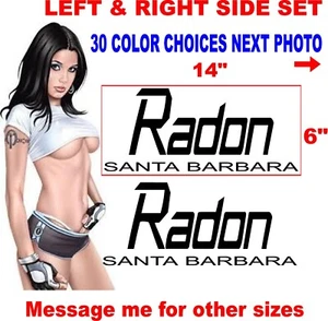 RADON BOAT SIDE REPLACEMENT HULL DECAL DECALS BOAT BOATS 30 COLOR CHOICES - Picture 1 of 2