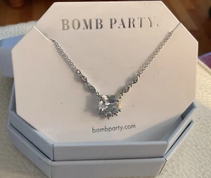 Bomb Party Necklace RBP3514 Diamond CZ CHIC INSTINCTS RHODIUM PLATED NEW NIB - Picture 1 of 5
