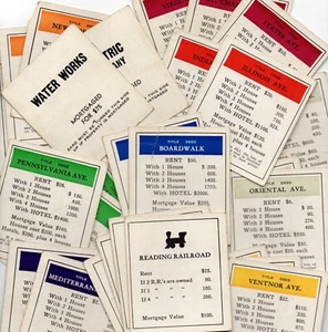 TARJETAS DE TÍTULO DE ESCRITURA DE PROPIEDAD DE REPUESTO MONOPOLY VINTAGE - TÚ ELIGES - Imagen 1 de 121