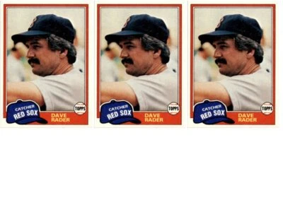 (3) 1981 Topps #378 Dave Rader Boston Red Sox Card Lot - Image 1 of 2