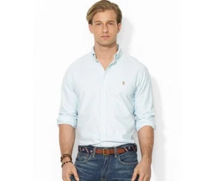 Camisa Oxford Ralph Lauren L & XL Azul Blanco a Rayas Mangas Largas Calce Clásico - Imagen 1 de 5
