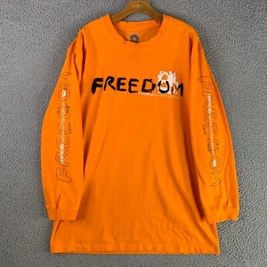 Vintage Akademiks Shirt Mens XL Orange Freedom Hip Hop Rap Streetwear Y2K 1990s - Picture 1 of 11