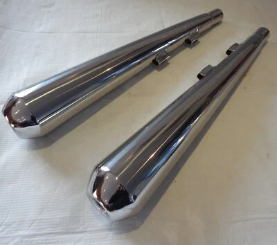 Silenciadores de escape Moto Morini 500, par, reproducciones en inox. NUEVO Foto 1 de 4