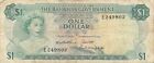 Bahamas  $1   Act. 1965  Series  E  Que. Ii  Circulated Banknote Red A