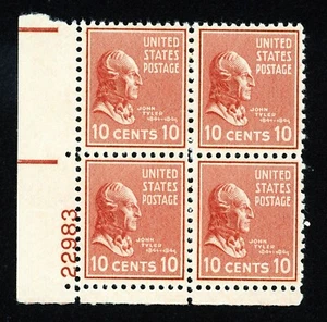 Francobolli Stati Uniti, Scott # 815 Mint NH blocco targa - Foto 1 di 1