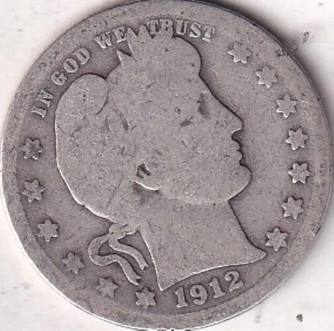 1912 SILVER Barber Quarter #264 - AG - BEAUTIFUL COLOR - BEAUTIFUL COIN Cover
