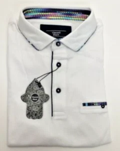 Visconti Black Mens Short Sleeve Mesh Polo Shirt White L - Picture 1 of 2