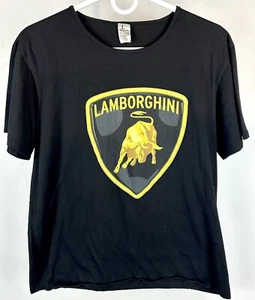 Lamborghini - Assistenza Tecnica broidered black t-shirt men’s LARGE - Picture 1 of 12