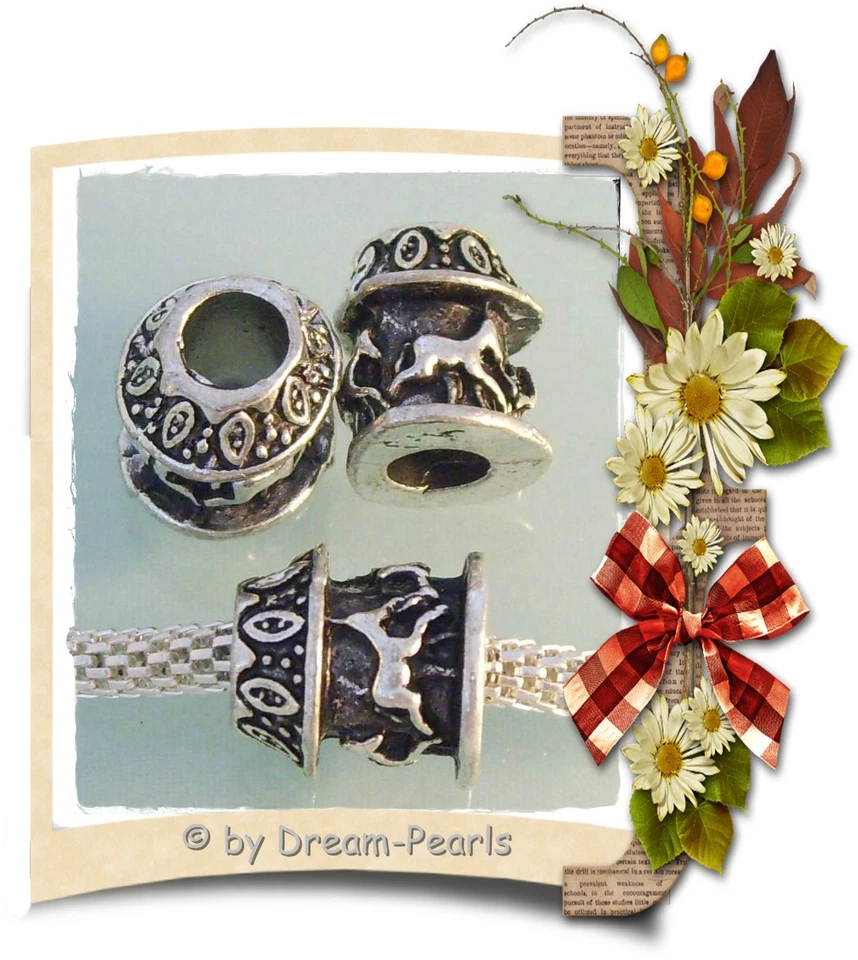 ♥ Spacer Bead Charm Karussell Pferde European Tibetsilber silber  ♥ PBS067 - Bild 1 von 1