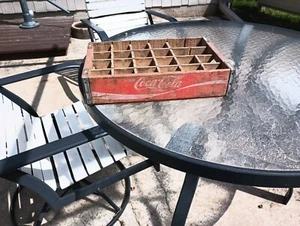 VTG COCA COLA COKE RED WOODEN CRATE BOX POP SODA 24 BOTTLE DIVIDER ABERDEEN SD - Picture 1 of 16