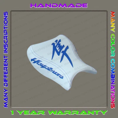 Custom White+Blue Front Seat Cover Suzuki GSX1300R Hayabusa 08+(Second Gen) - Image 1 of 4