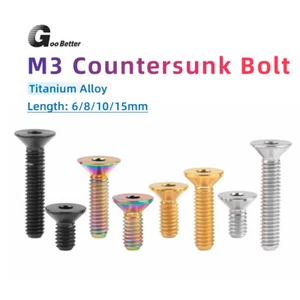 M3 Titanium Bolts Flat Head Hex Screws 6 8 10 15mm For Bicycle/Aircraft Model - Picture 1 of 17
