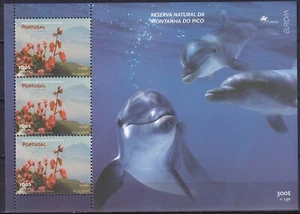Azores 1999 Yvert S/S #19 fauna marina delfines flora Europa CEPT sin montar o nunca montada en muy buen estado - Imagen 1 de 1