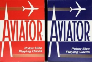 AVIATOR Playing Card Standard 2 Decks (Blue & Red) Poker Size Game Entertainment - Picture 1 of 3