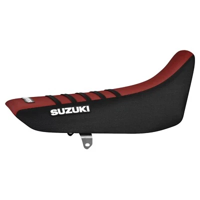 Cubierta de asiento con pinza para Suzuki DR 250 DR 350 LOGOTIPO NEGRO/GRANATE/NEGRO #289 Foto 1 de 3