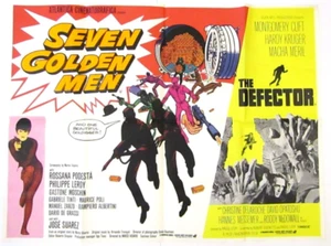 Original Seven Golden Men / The Defector UK Quad Film Poster 1966/67 - Foto 1 di 9