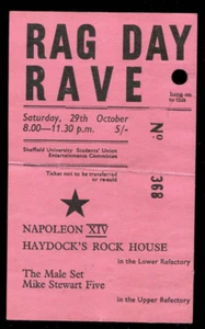 NAPOLEON XIV /  HAYDOCK'S ROCK HOUSE : original UK 60's Gig Ticket - Imagen 1 de 2