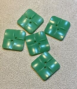 Antique Colt Green Square Design Plastic Buttons