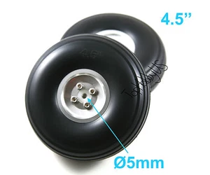1 par de ruedas ligeras de PU para avión RC de 4,5", buje de aleación de aluminio (VENTA/ENVÍO EN EE. UU.) - Imagen 1 de 4