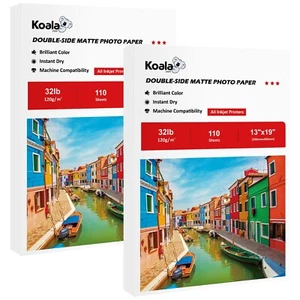 220 Sheets Koala Double Sided Matte Photo Printer Paper 13x19 32 lb Thin Inkjet - Picture 1 of 13