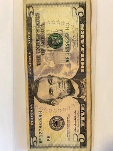 2013 5 dollar bill broken ladder serial number without 6 - Picture 1 of 3