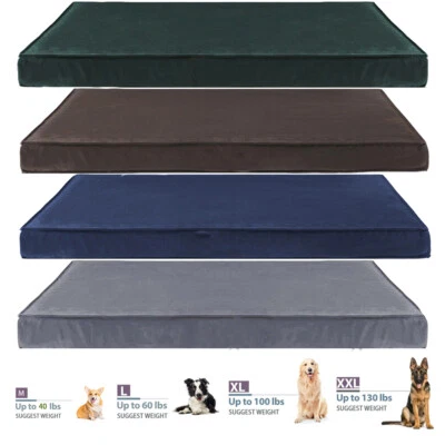 LAZYLUSH Soft Medium Large Jumbo Dog Bed Orthopedic Foam Pet Mattress w/ Removable Cover