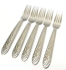 5 Hampton Silberschmiede RIATTA Korbgeflecht Tafelgabeln 8 1/4" - Bild 1 von 3