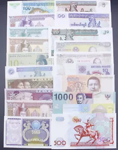 Lot 20 Pcs different Banknotes Paper Money Collections UNC Foreign Currency - Picture 1 of 3