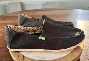 Scarpe mocassino uomo Sanuk nere in tela leggere casual slip-on taglia 11 - Foto 1 di 9