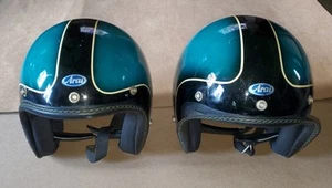 Lot 2 Vintage 1970 Arai Helmets (Size A 6 5/8"-7" & Size C 7 1/2"-7 3/4") Match - Picture 1 of 17