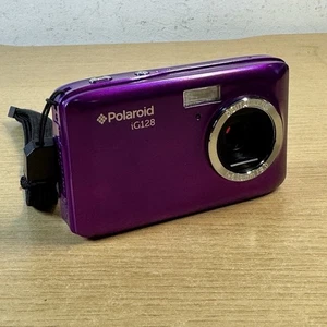 Cámara digital Polaroid iG128 20,1 MP púrpura AAA probada con batería y estuche - Imagen 1 de 14