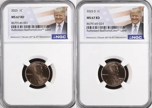 2025 P D Penny Lincoln Shield Cent NGC MS 67 - Trump Label - Picture 1 of 2