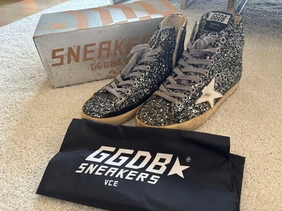 GOLDEN GOOSE Francy Brillo Cremallera Lateral Zapatillas Cuero Gris Talla EU3... - Imagen 1 de 4