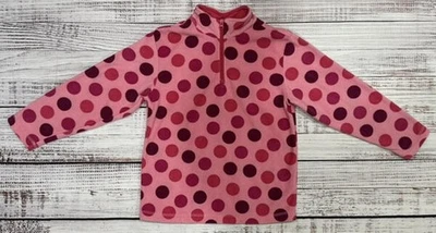 Hanna Andersson Girls All Over Dots 1/4 Zip Fleece Pullover Top Sz 8 - Image 1 of 4