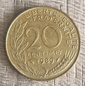 20 Centimes French 1989 Circulated Coin - Picture 1 of 2