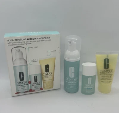 CLINIQUE Acne Solutions Clearing Kit 3-Piece Set NIB - Image 1 of 3