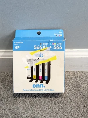NEW ONN 564XL HP Black & Color Printer Ink Cartridge Set Sealed Exp. 06/2025 - Image 1 of 4