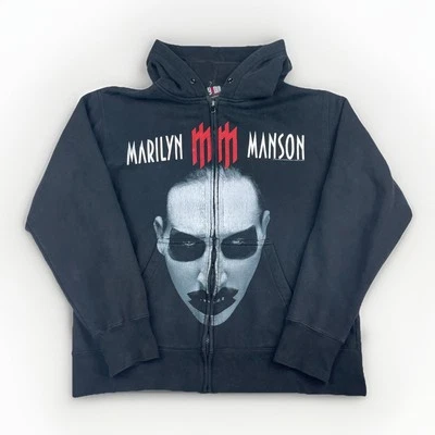 VTG 2003 Marilyn Manson TITNS Golden Age of Grotesque Full Zip Hoodie Read* Foto 1 de 4