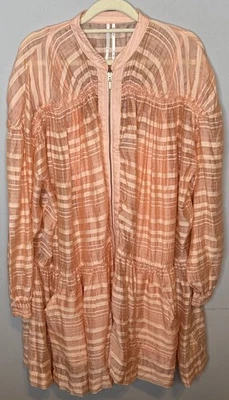 Anthropologie Mini Dress Pink Long Sleeve Comfort Oversize Vacay XSmall New - Image 1 of 4