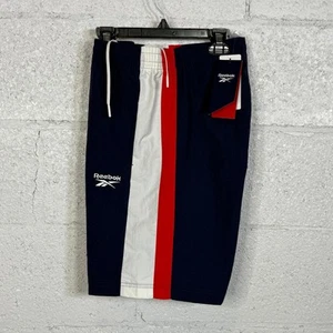 Reebok Men's Ivy League Reg-Fit Colorblocked Crinkled Shorts - Red/navy/white S - Picture 1 of 3