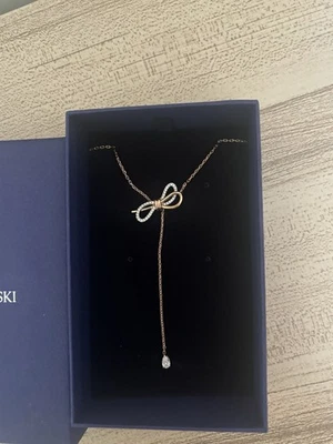 Swarovski Lifelong Bow Necklace - White Gold & Rose Gold Mixed Metal Finish - Image 1 of 2