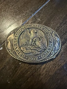 Tony Lama State Series Collection New Mexico Solid Brass Gürtelschnalle TOP - Bild 1 von 3